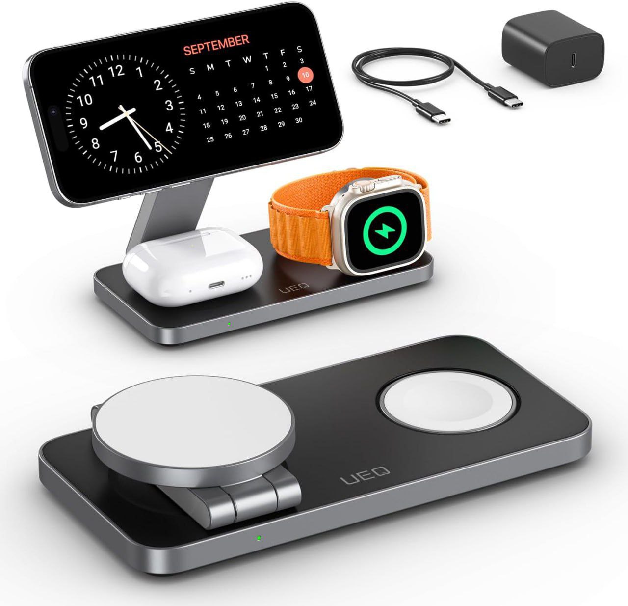 Foldable 3 in 1 Wireless Charging Station for Apple